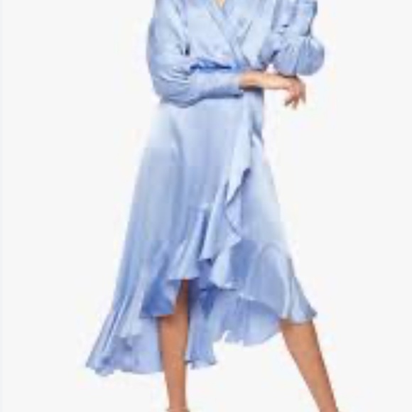 Zimmerman silk cornflower blue midi wrap dress Size 1 - Picture 4 of 12